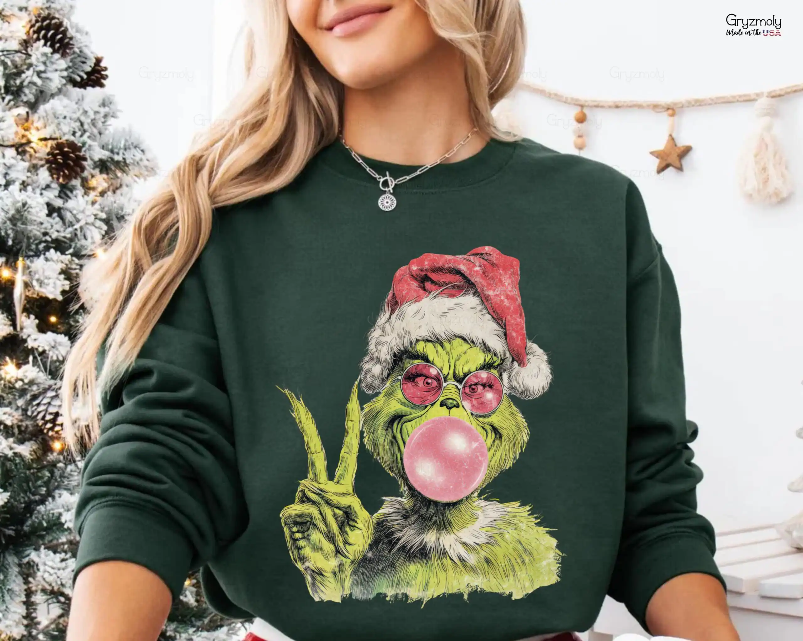 Funny Grinch Christmas Shirt – Santa Blowing Bubble Tee Design Funny Grinch Christmas Shirt – Santa Blowing Bubble Tee Design