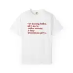 Funny Holiday Tshirt – I'm Boring Baby Christmas Tee for Girls