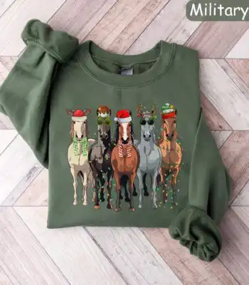 Funny Horse Christmas Sweatshirt – Festive Western Holiday Top