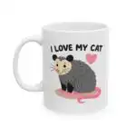 Funny Opossum Coffee Mug – Quirky Cat Lover Gift Idea
