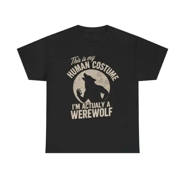 Funny Werewolf Costume Shirt – Spooky Moon Silhouette Tee