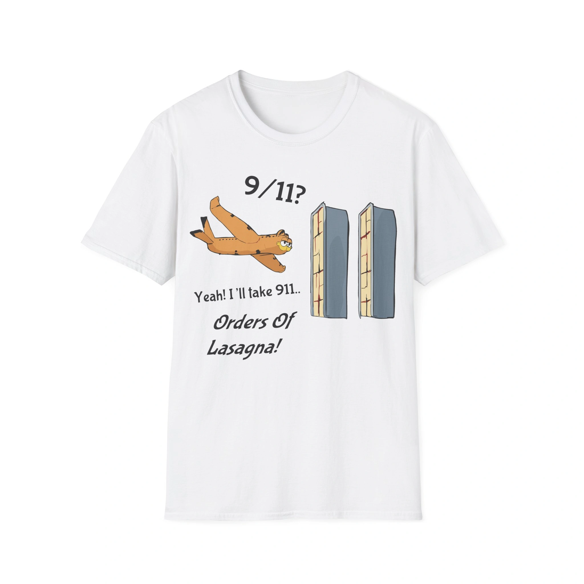 Garfield 9/11 Shirt – Funny Satirical Tee for Dark Humor Fans Garfield 9/11 Shirt – Funny Satirical Tee for Dark Humor Fans