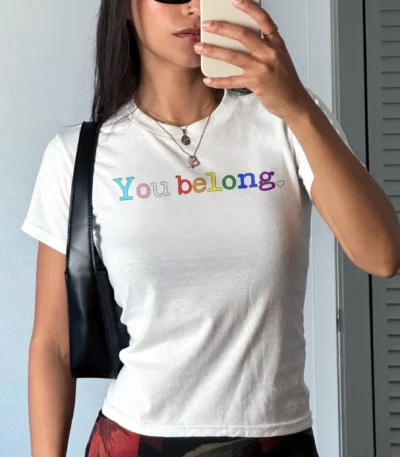 Gay Pride LGBT Support Baby Tee – Retro Transgender Crop Top
