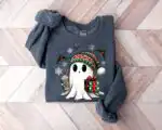 Ghost Santa Christmas Sweatshirt – Fun Holiday Graphic Gift