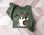 Ghost Santa Christmas Sweatshirt – Fun Holiday Graphic Gift
