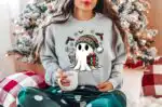Ghost Santa Christmas Sweatshirt – Fun Holiday Graphic Gift