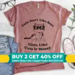Girls Don't Like Boys V-Neck Cat Shirt – Cute Unisex Tee