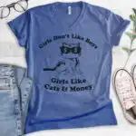 Girls Don't Like Boys V-Neck Cat Shirt – Cute Unisex Tee