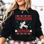 Girls Wrestling Ugly Sweater – Takedown Season Holiday Top