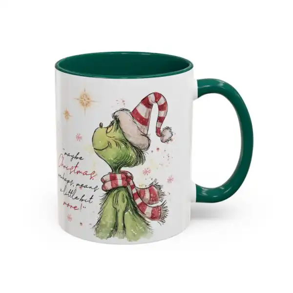 Grinch Christmas Illustration Mug – Cheeky Holiday Ceramic Cup