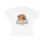 Gulf of Mexico Beach Tee – Retro Palm Sunset Graphic Shirt