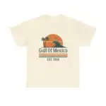 Gulf of Mexico Beach Tee – Retro Palm Sunset Graphic Shirt