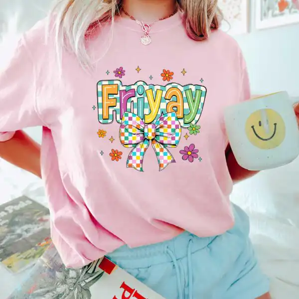 Happy Friyay Checkered Shirt – Funny Teacher Gift Tee