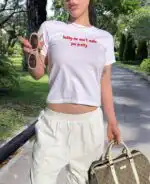 Hating Me Won't Make You Pretty Baby Tee – Soft 90s Vintage Top