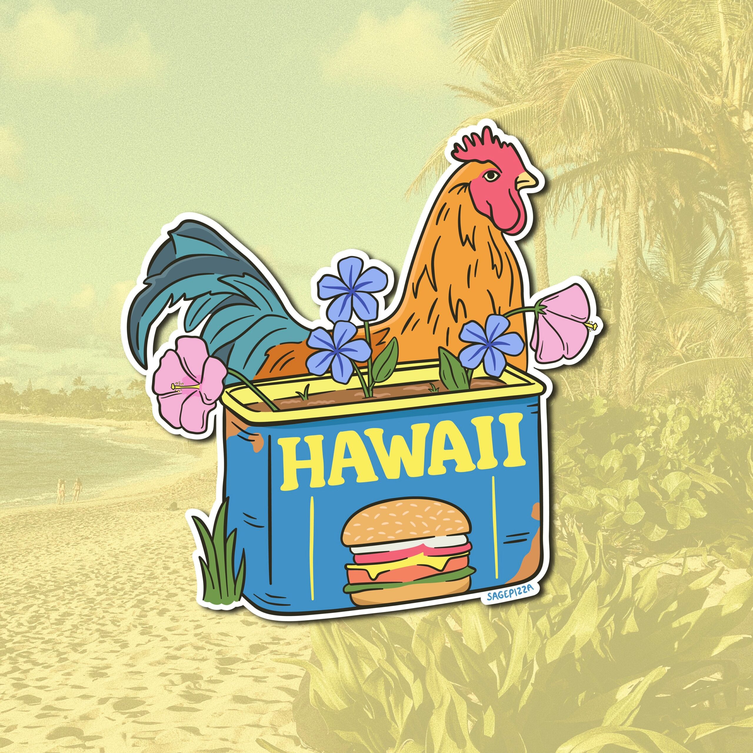 Hawaii Sticker: Waterproof Vinyl Decal for Hydroflasks - AshBubble