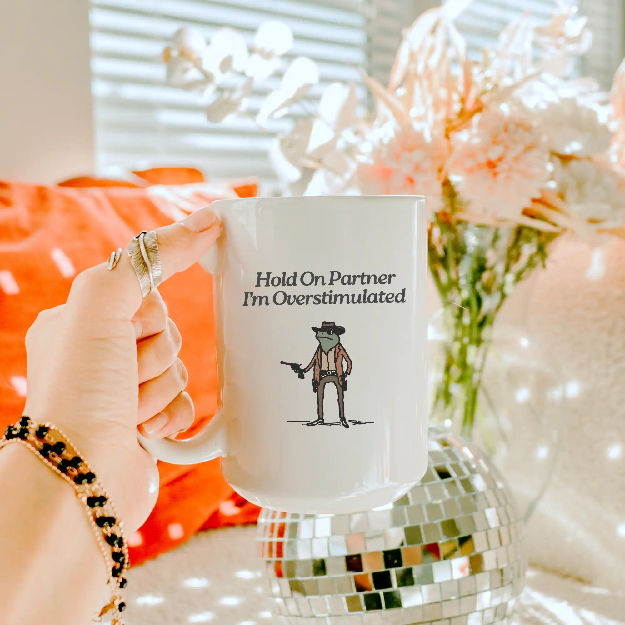 Hold On I'm Overstimulated Frog Mug – Ironic White Ceramic Gift Hold On I'm Overstimulated Frog Mug – Ironic White Ceramic Gift