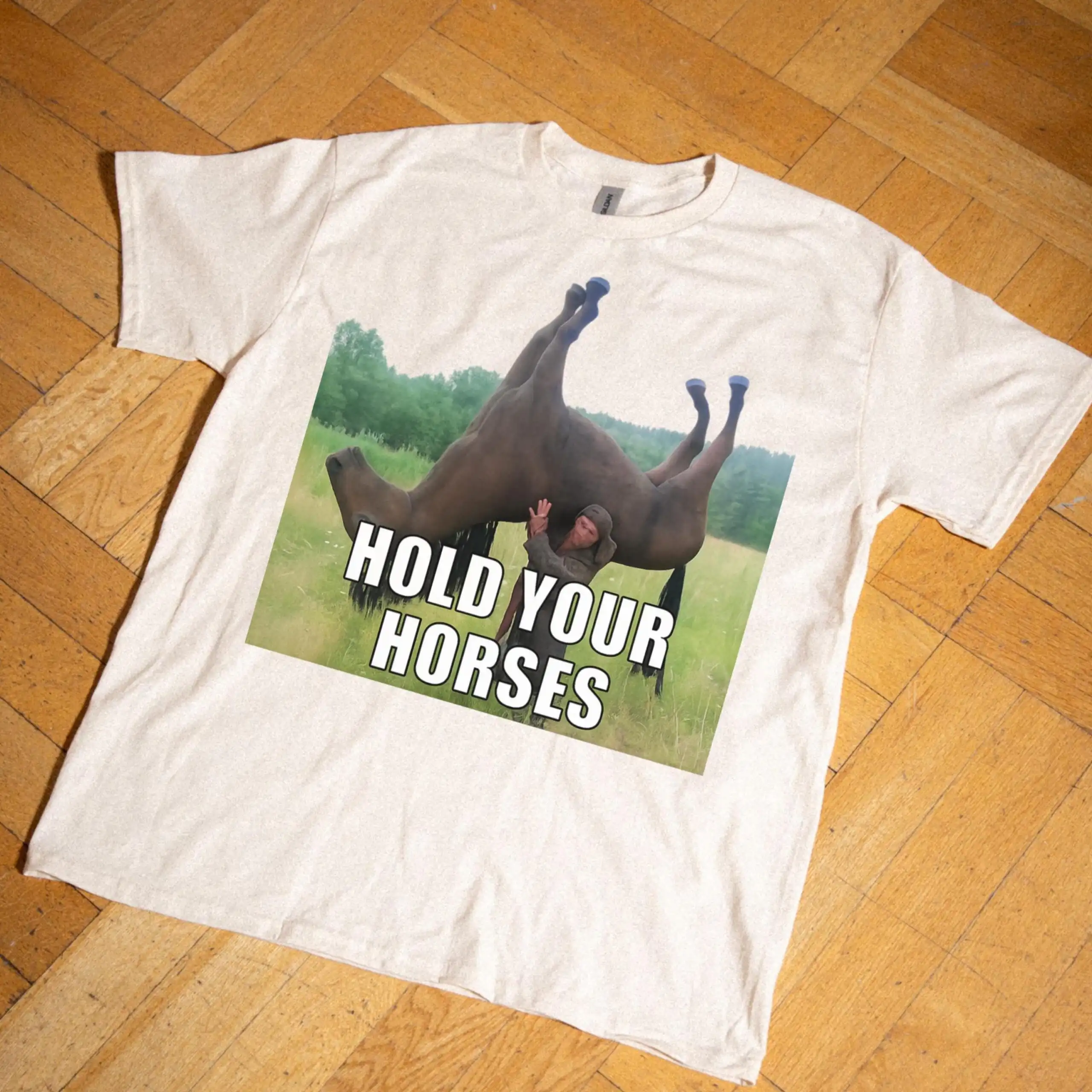 Hold Your Horses Funny Shirt – Ironic Unisex Humor Tee Hold Your Horses Funny Shirt – Ironic Unisex Humor Tee