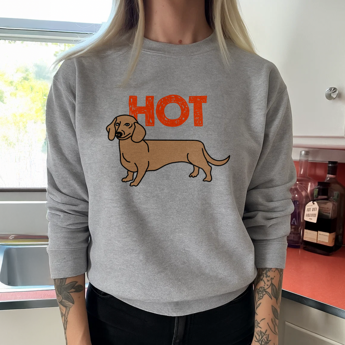 Hot Dog Crewneck Sweatshirt – Fun and Bold Casual Top Hot Dog Crewneck Sweatshirt – Fun and Bold Casual Top