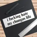 i hate my chungus life bumper sticker – funny waterproof vinyl decal