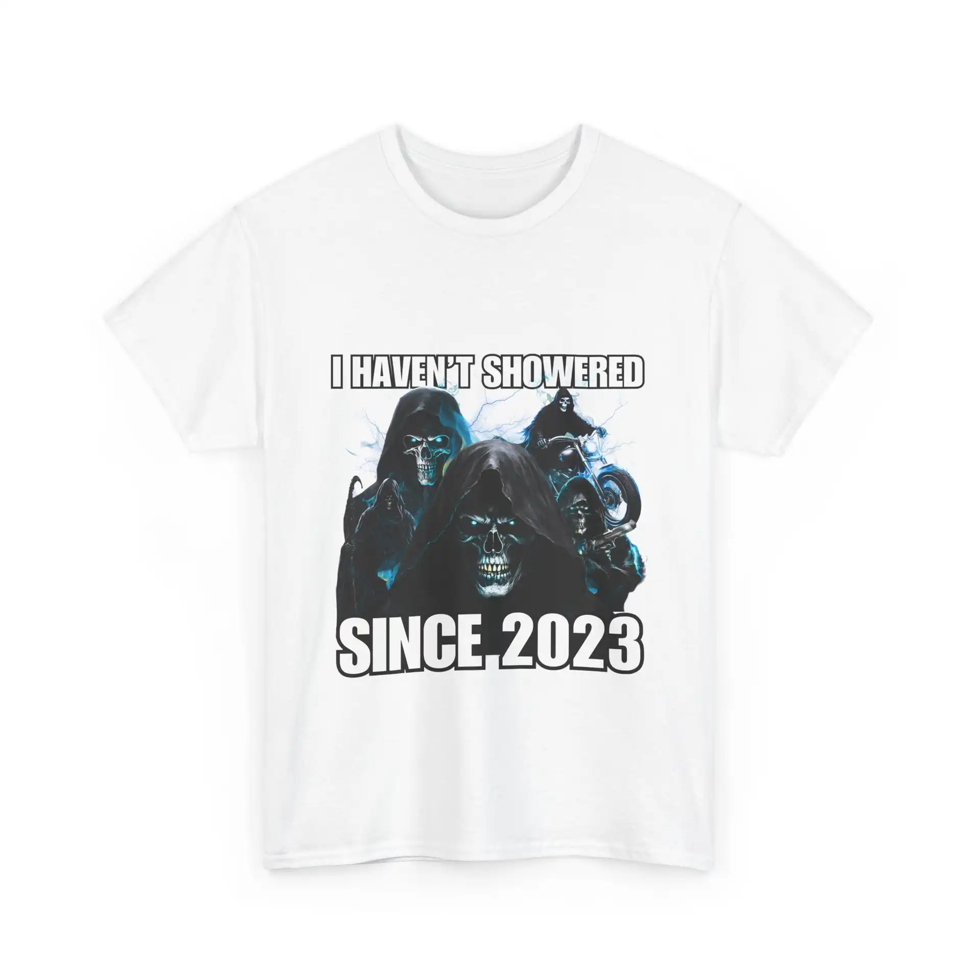 I haven't showered since 2023 – Funny Unisex Cotton Graphic Tee I haven't showered since 2023 – Funny Unisex Cotton Graphic Tee