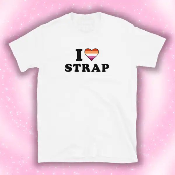 I heart strap unisex tee – soft cotton graphic shirt for all