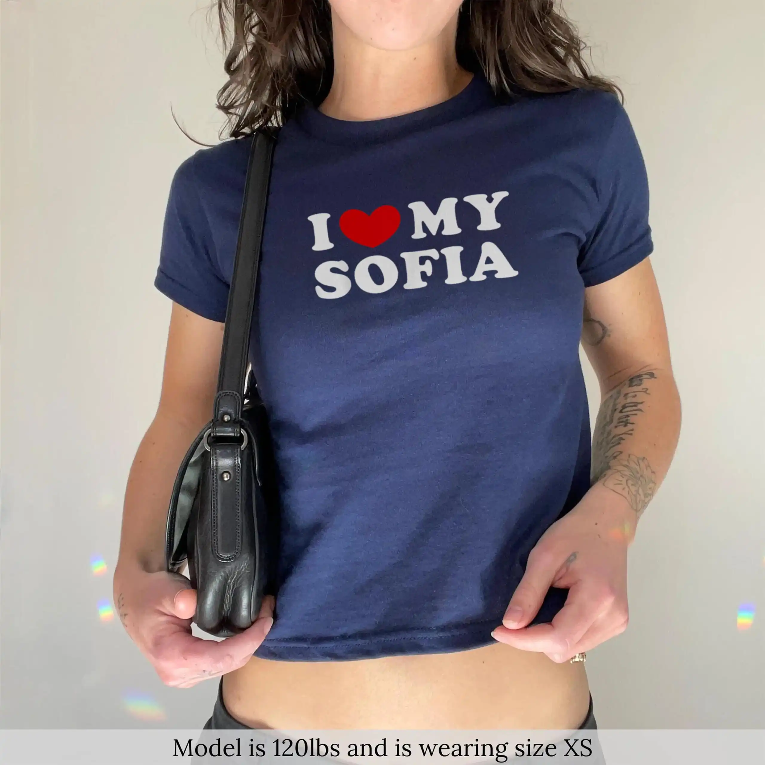 I Love My Sofia Retro Y2K Baby Tee – Cute Romantic Gift Top I Love My Sofia Retro Y2K Baby Tee – Cute Romantic Gift Top