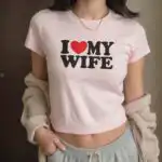 I Love My Wife Vintage Baby Tee – Cute Retro Couple Shirt