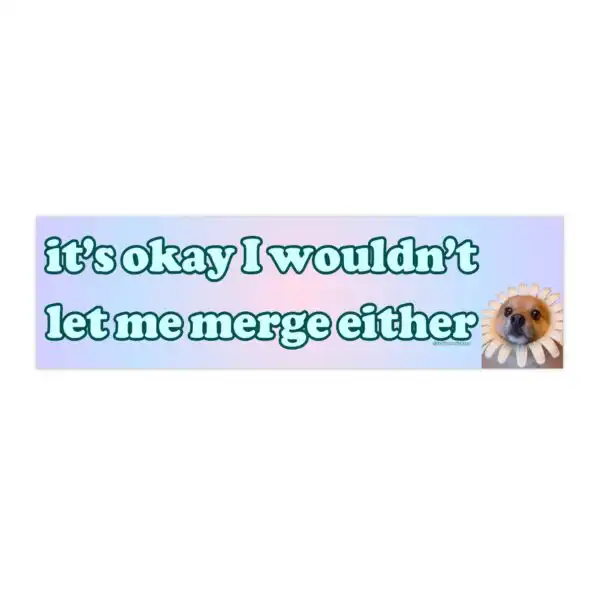 It's Okay I Wouldn't Let Me Merge Either | Funny Waterproof Sticker