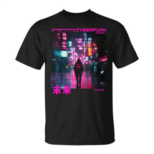 Japanese Retro Cyberpunk T-Shirt – Futuristic Harajuku Style