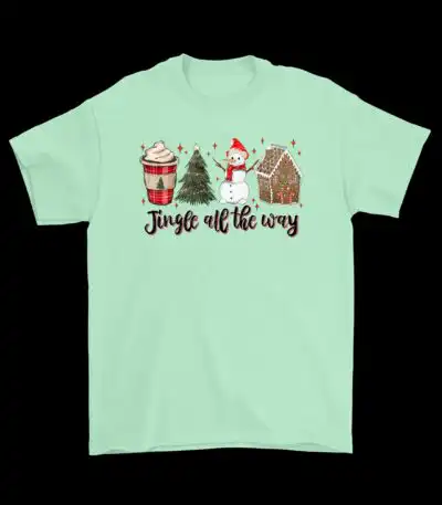 Jingle All the Way Holiday T-Shirt – Cozy Christmas Graphic Tee