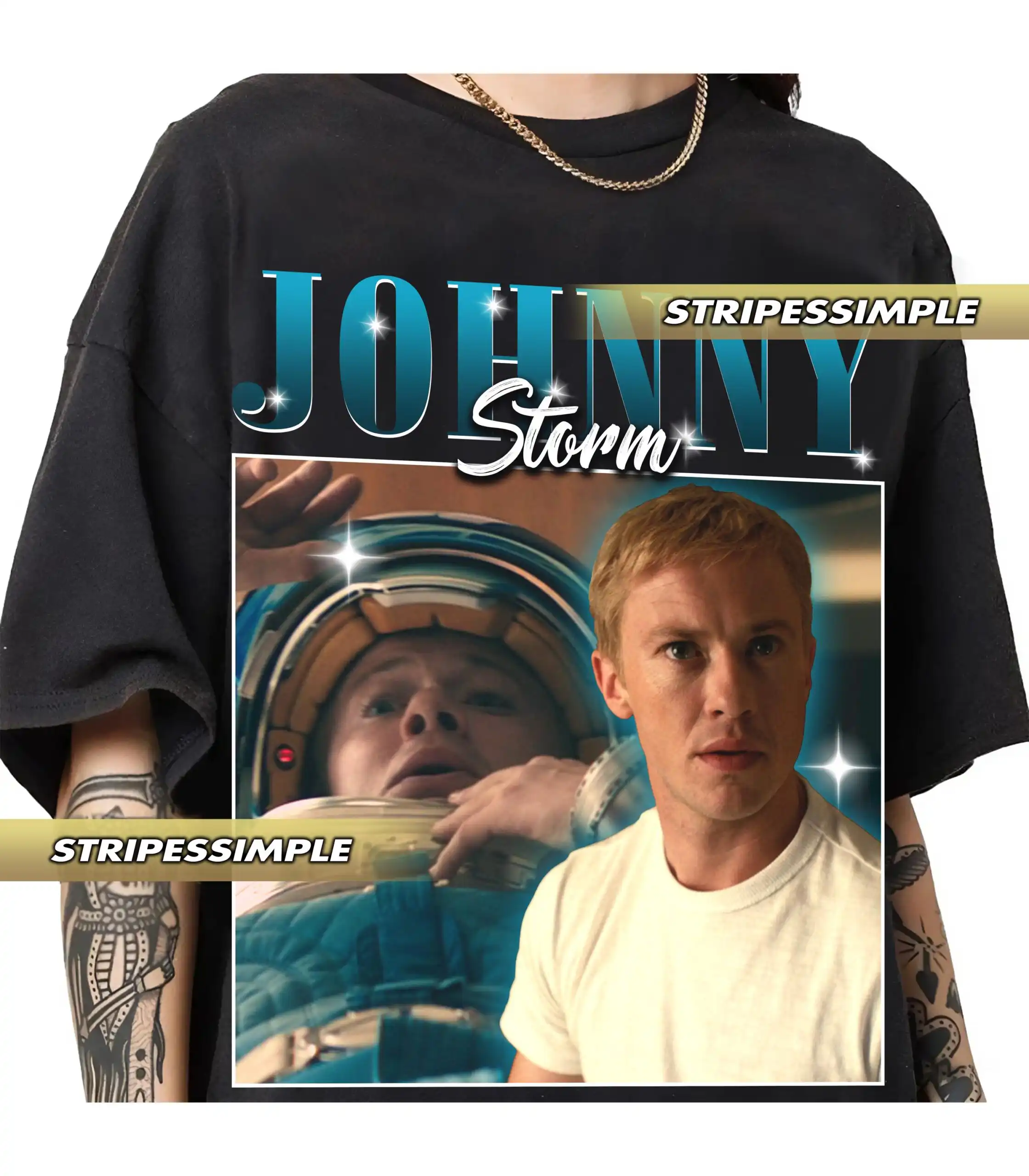 Joseph Quinn Johnny Storm Vintage 90s Style Unisex Tee Joseph Quinn Johnny Storm Vintage 90s Style Unisex Tee