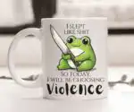 Kawaii Frog Coffee Mug – Funny Sarcastic Gift in Black or White