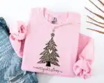 Leopard Christmas Tree Sweatshirt – Soft Unisex Holiday Top