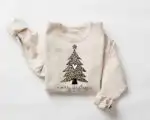 Leopard Christmas Tree Sweatshirt – Soft Unisex Holiday Top