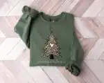 Leopard Christmas Tree Sweatshirt – Soft Unisex Holiday Top