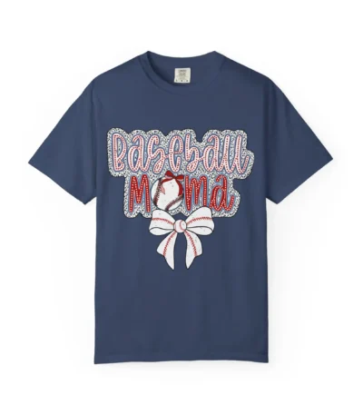 Leopard Print Baseball Mama Tee – Cute Red Game Day Shirt