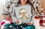 Leopard Santa Christmas Sweatshirt – Trendy Holiday Graphic Top