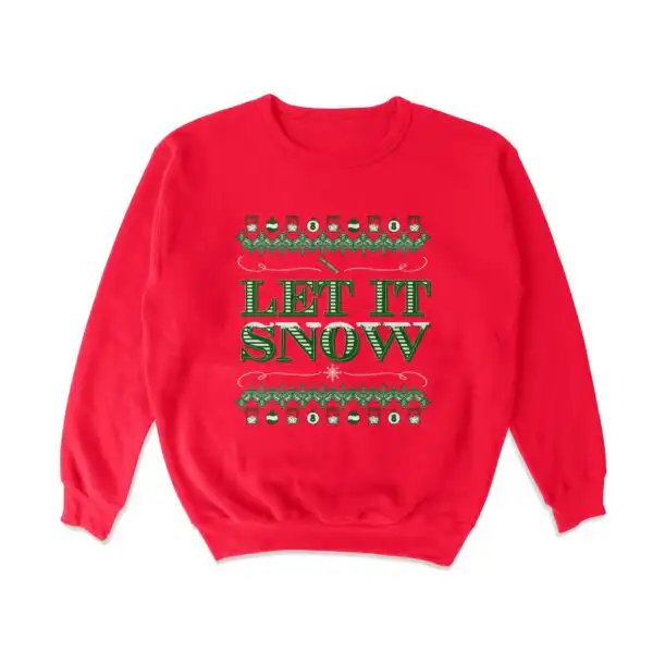 Let It Snow Lines Sweatshirt – Cozy Cotton-Blend Top
