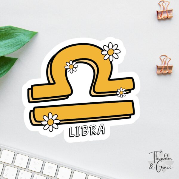 Libra Sticker – Retro Zodiac Design for Book Lovers & E-Readers