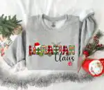 Librarian Claus Sweatshirt - Cozy Christmas Library Crew Top