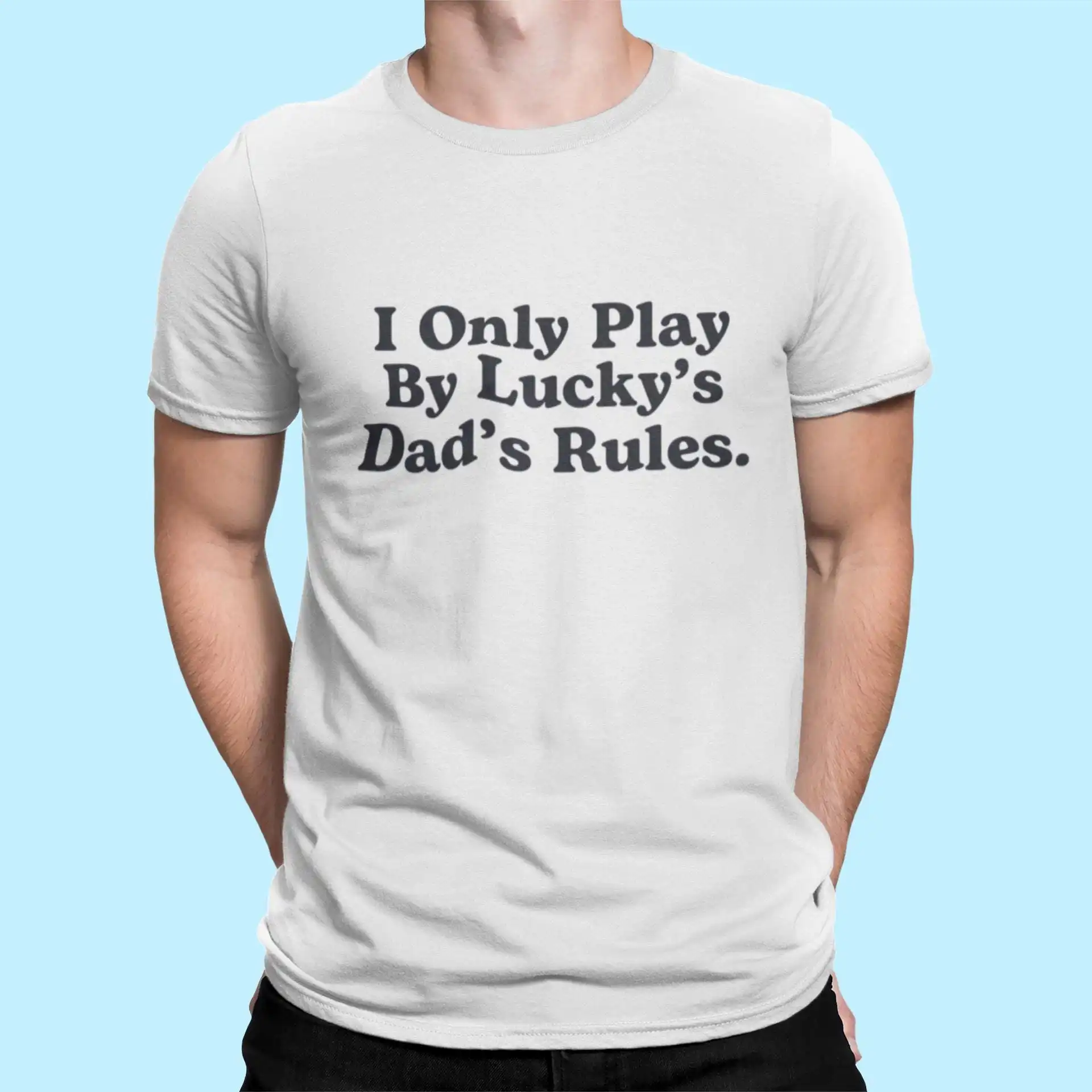 Lucky's Dad Rules Shirt – Fun Bluey Inspired Unisex Tee Lucky's Dad Rules Shirt – Fun Bluey Inspired Unisex Tee