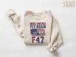 Make America Fly Again F47 Shirt – USA Fighter Jet Graphic Tee