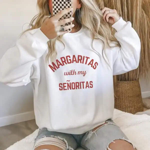 Margaritas with My Señoritas Crewneck - Fun Girls Trip Sweater