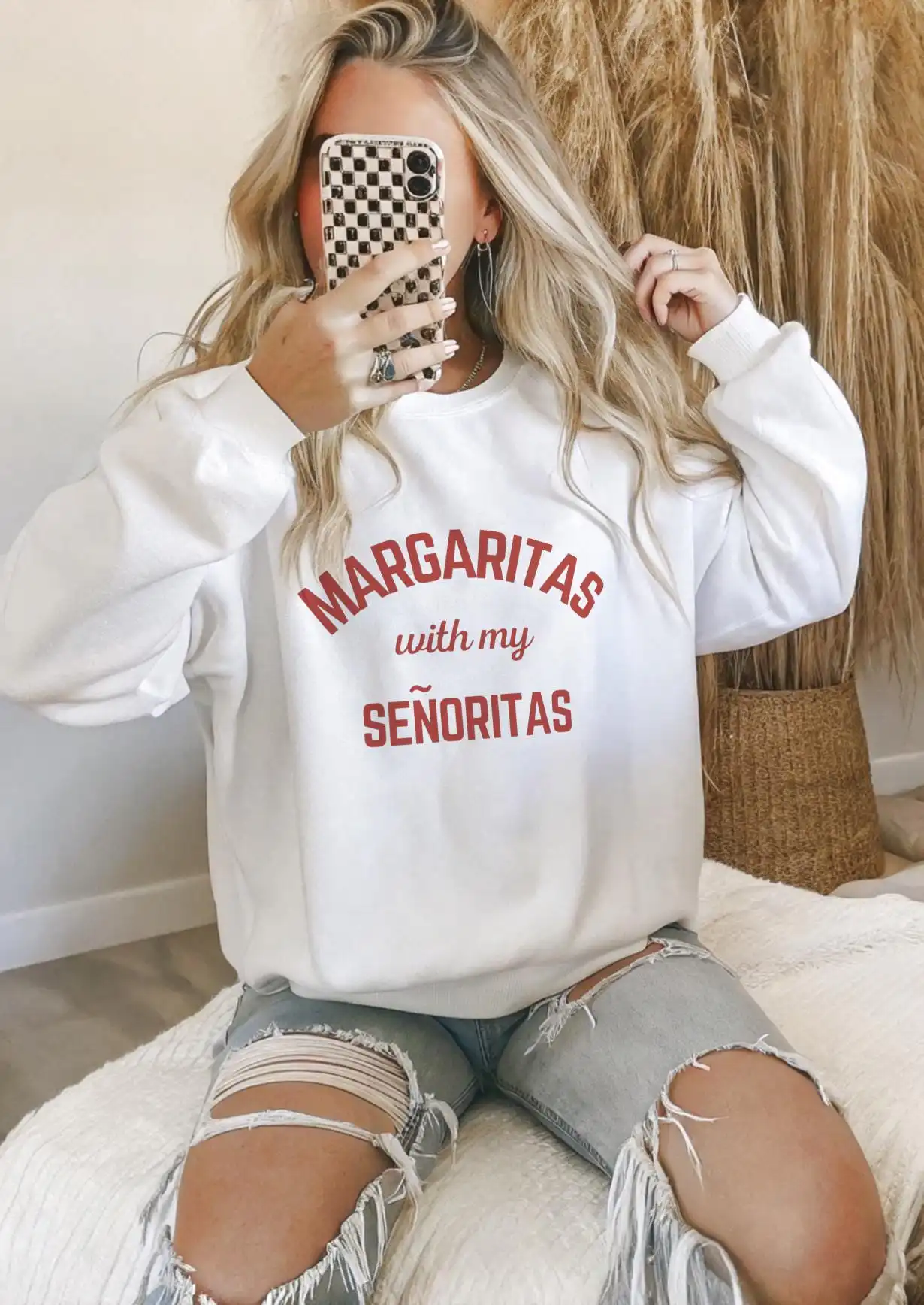 Margaritas with My Señoritas Crewneck - Fun Girls Trip Sweater Margaritas with My Señoritas Crewneck - Fun Girls Trip Sweater