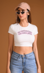 Mean Girls Baby Tee – Cute White Cotton Rib Short Sleeve Top