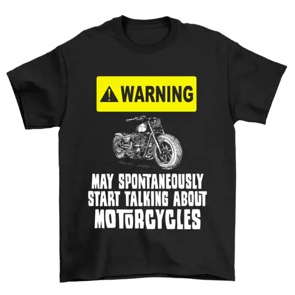 Mens Motorcycle T-Shirt – Funny Warning Graphic Tee for Riders