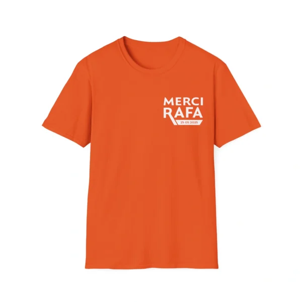 Merci Rafa Shirt – Tribute Tee in Clay Orange for Tennis Fans