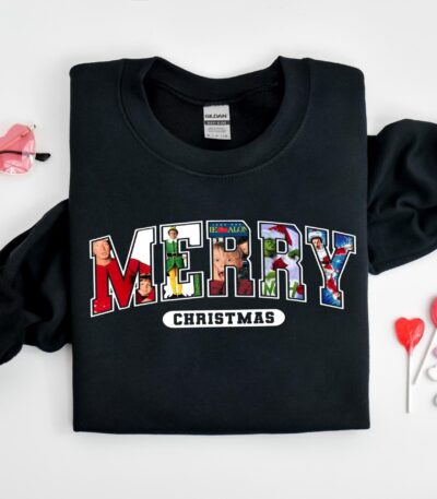 Merry Christmas 90s Movies Sweatshirt – Fun Holiday Crewneck