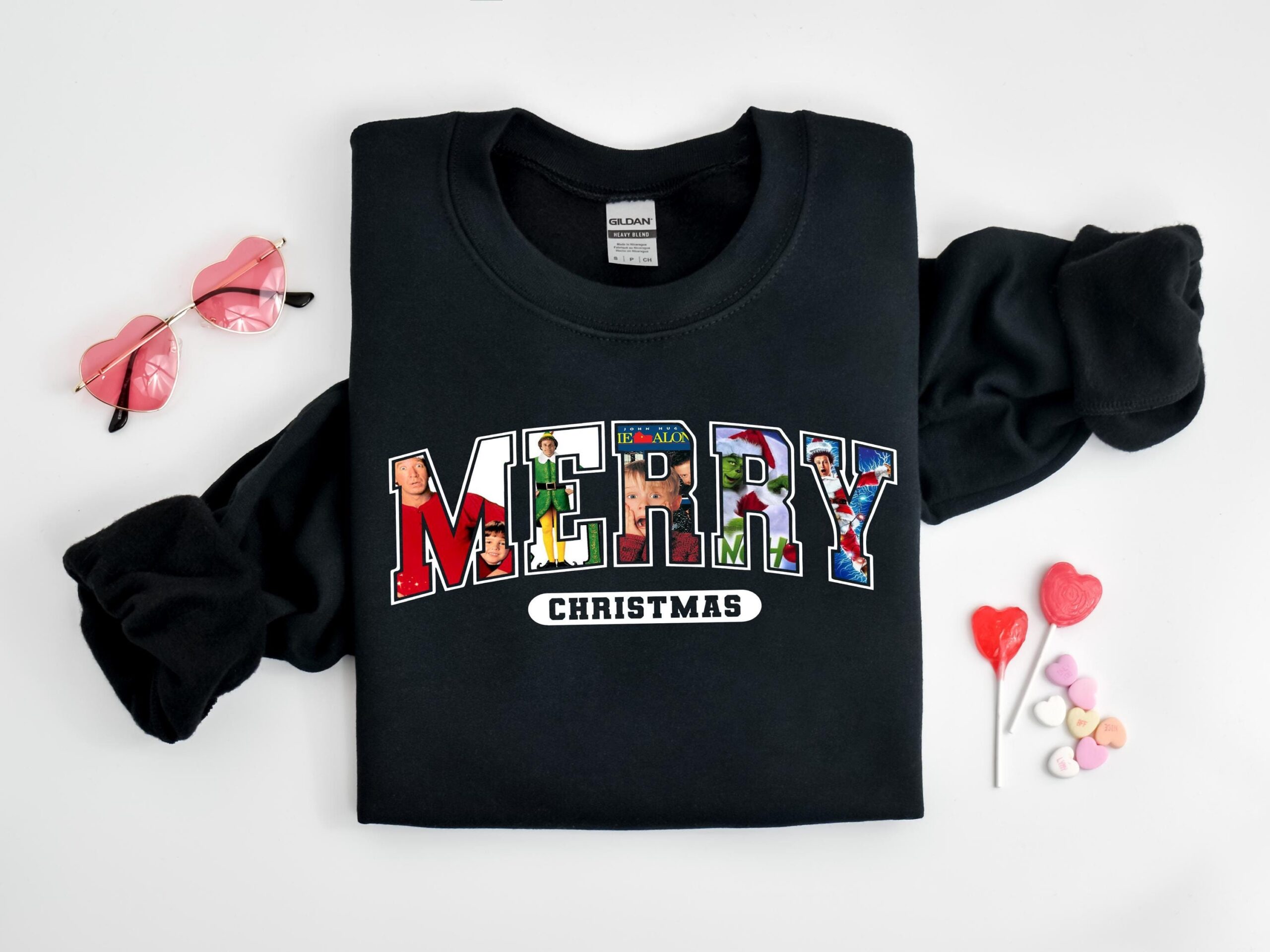 Merry Christmas 90s Movies Sweatshirt – Fun Holiday Crewneck Merry Christmas 90s Movies Sweatshirt – Fun Holiday Crewneck