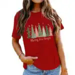 Merry Christmas Tree Shirt for Women – Cozy Holiday Tee
